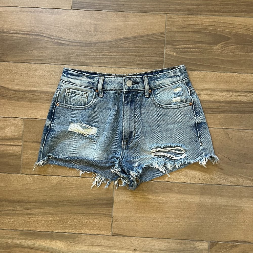Blue denim shorts